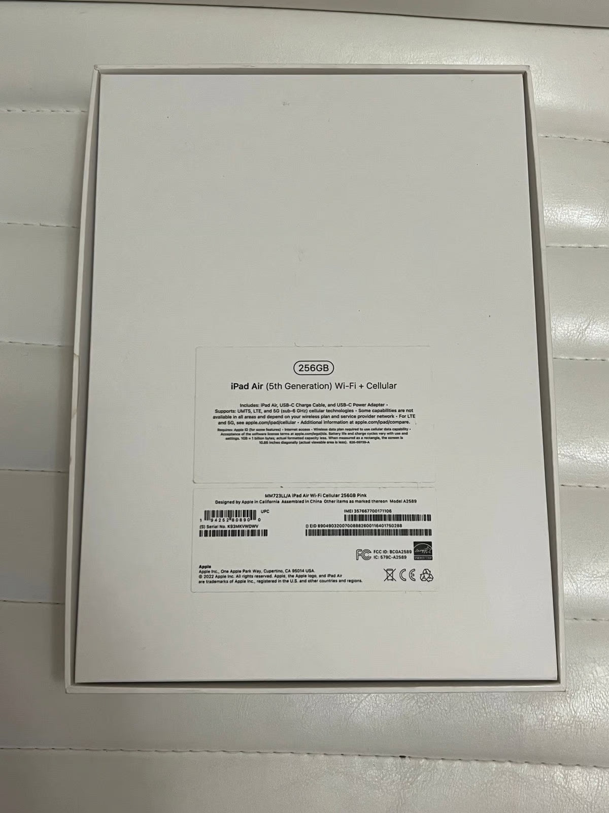Apple iPad Air 5th Generation 256 GB in Pink - WiFi & Cellular 3A63
