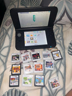 Nintendo 3ds xl with case, charger and 13 games