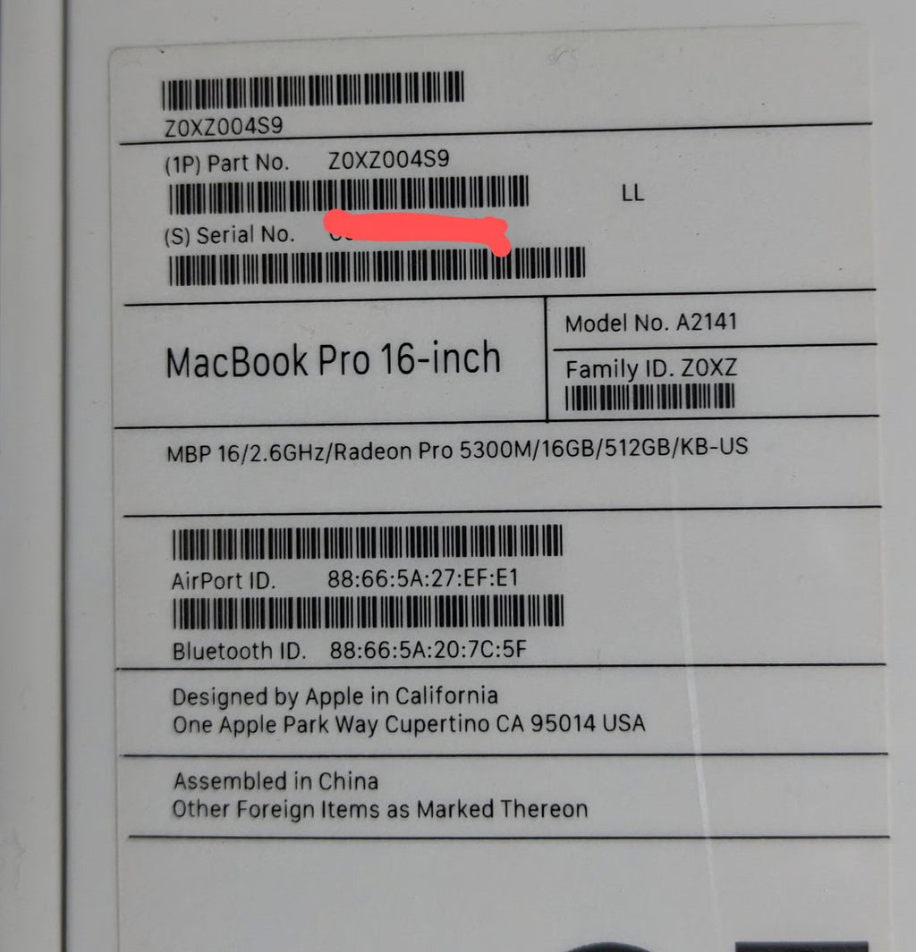 MacBook Pro 2019 Brand New Sealed 7G66