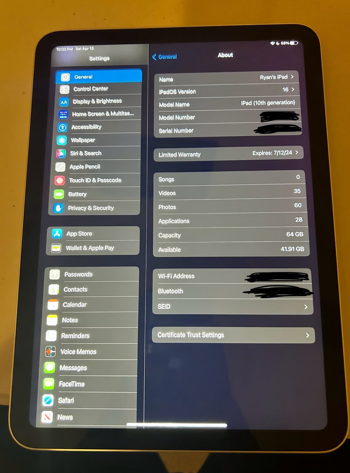 Ipad Air 10th Generation (Silver) (64 gb) 1R22