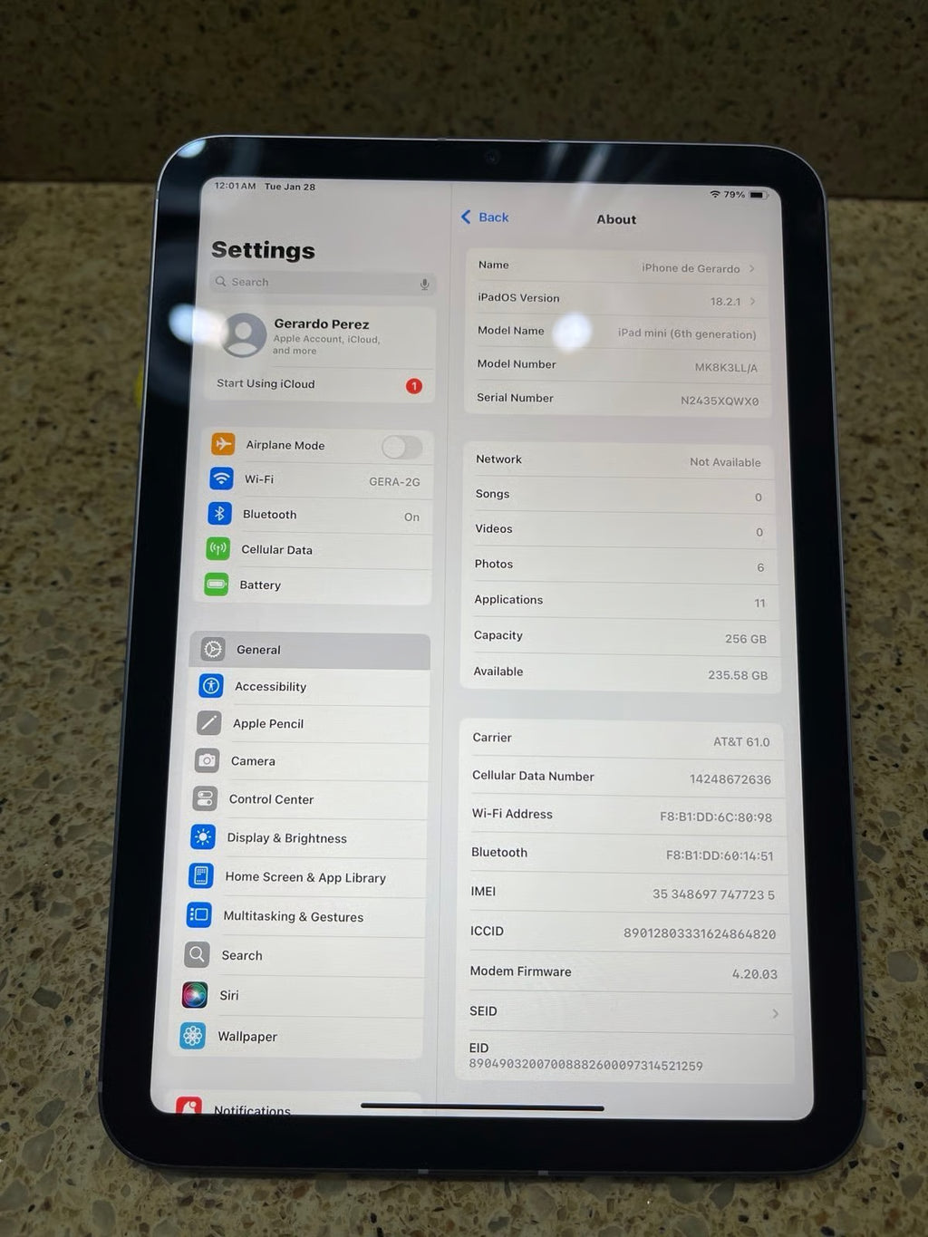 iPad mini 6th generation purple 256 gb WiFi - cellular 5W16