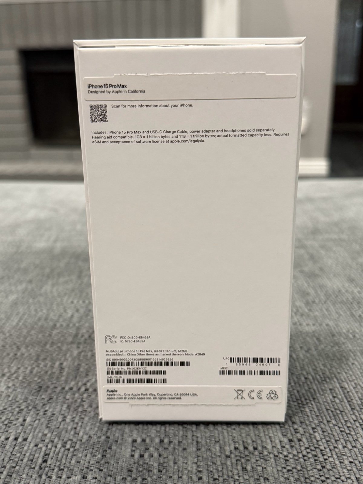 iPhone 15 Pro Max 512GB Black Titanium 7A52