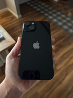 iPhone 14  midnight (edited color) with Otterbox case and charger UNLOCKED 9K71