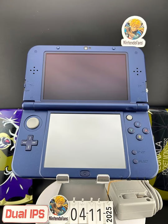 Dual IPS/ New 3DS XL Blue w 128GB SD Card/Near Mint/ 7563/ US Seller