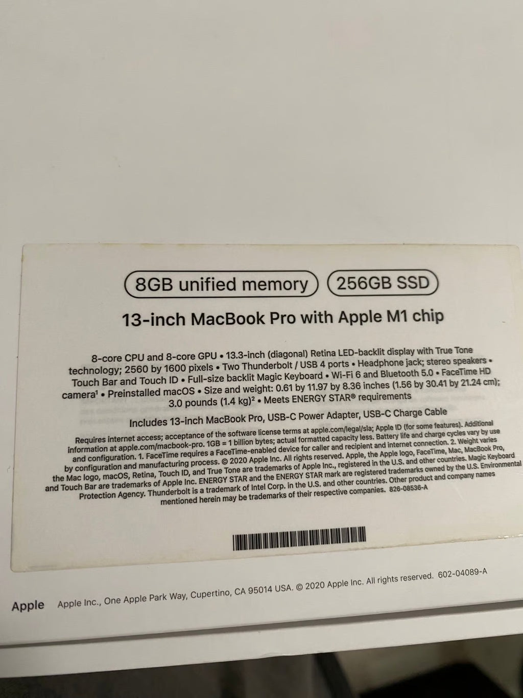 MacBook Pro with Touch Bar M1 2020 | 256gb SSD(Fast) 1M38