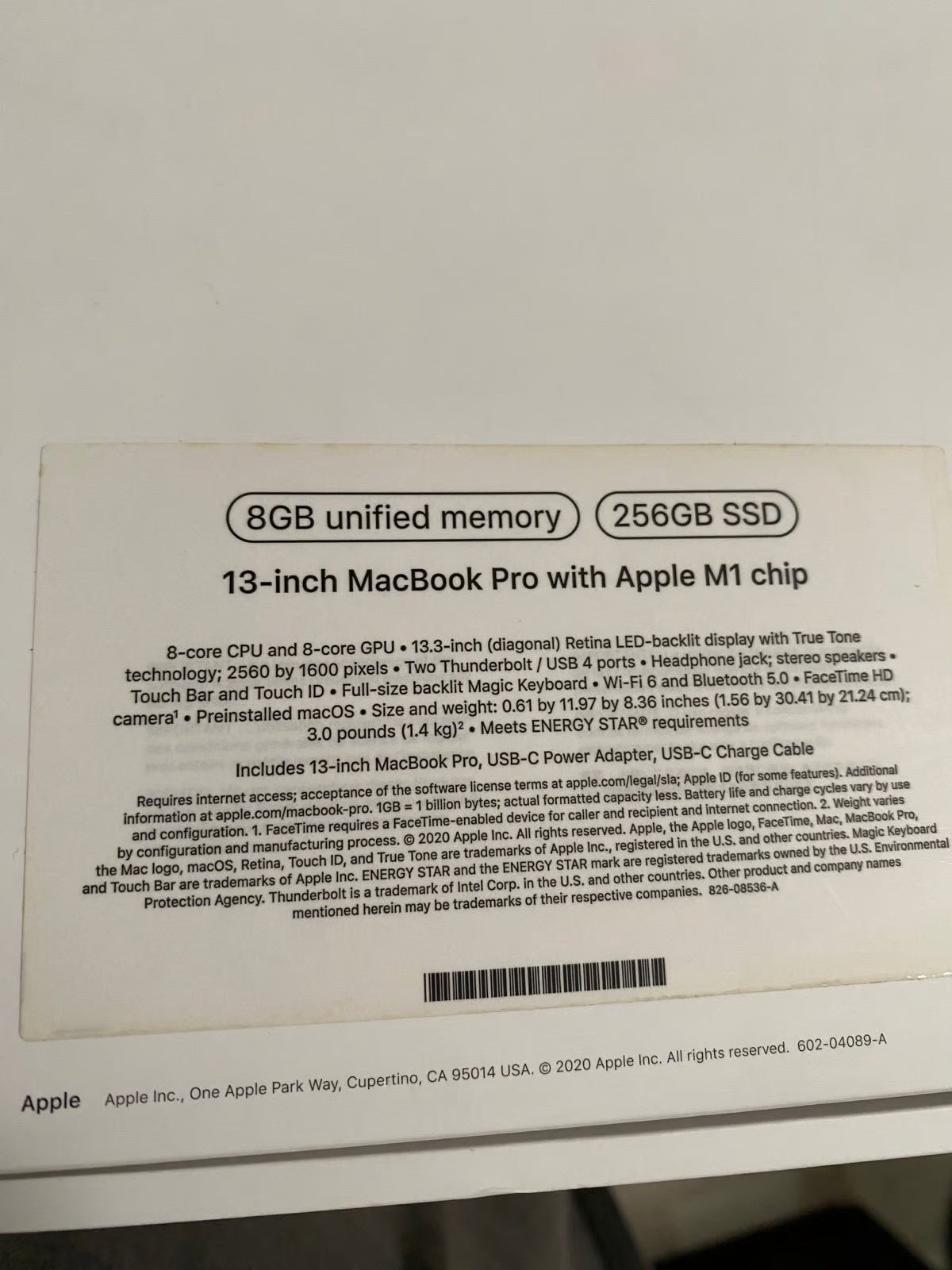 MacBook Pro with Touch Bar M1 2020 | 256gb SSD(Fast) 1M38