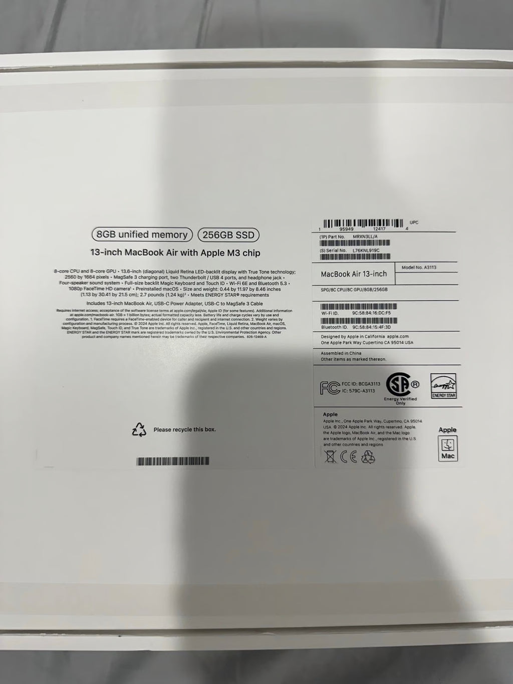 13-inch MacBook Air with Apple M3 chip 7N76