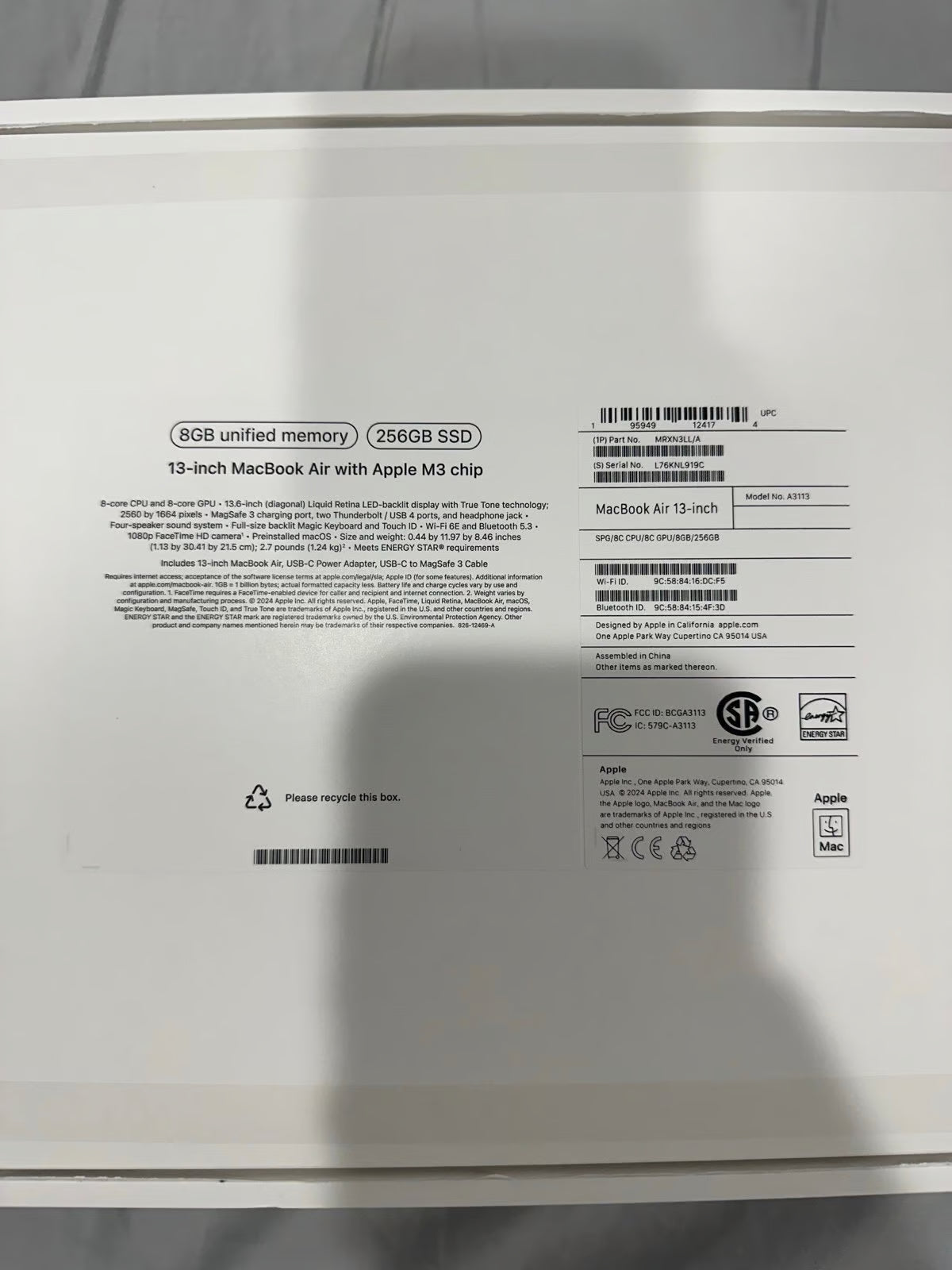 13-inch MacBook Air with Apple M3 chip 7N76