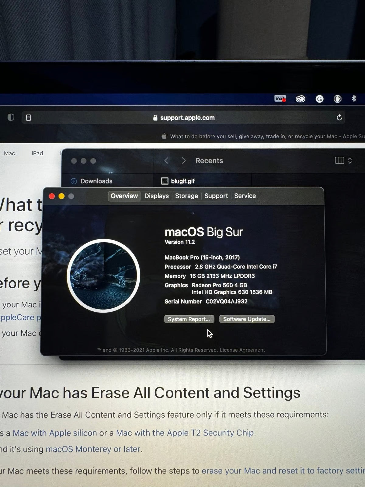 MacBook Pro 2017 15 inch space grey 5C87