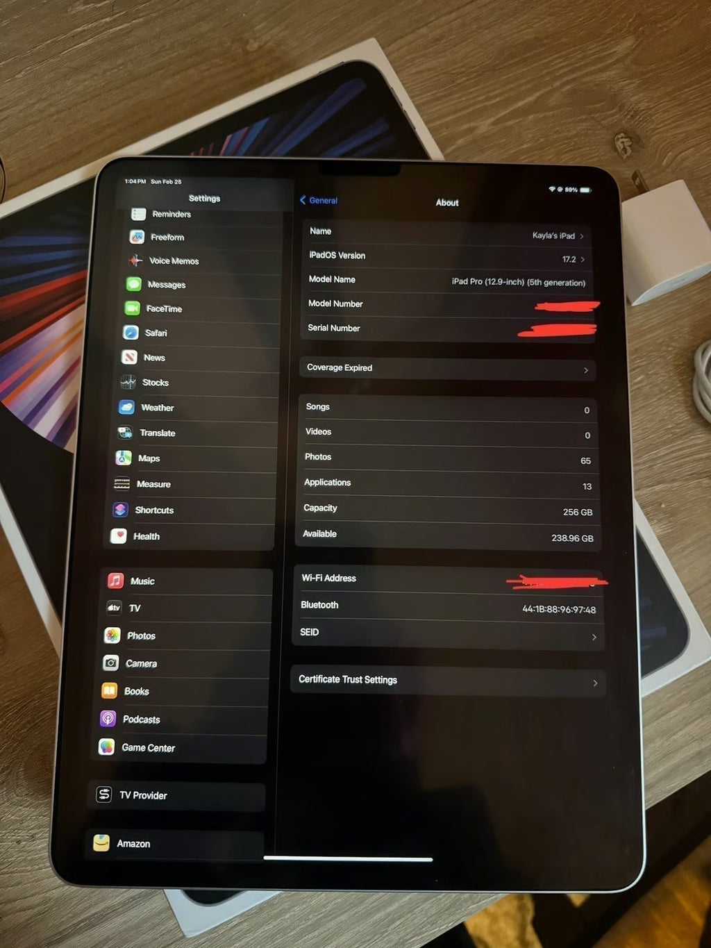 M1 iPad Pro 5th Generation in Silver 256 Gb 9O21