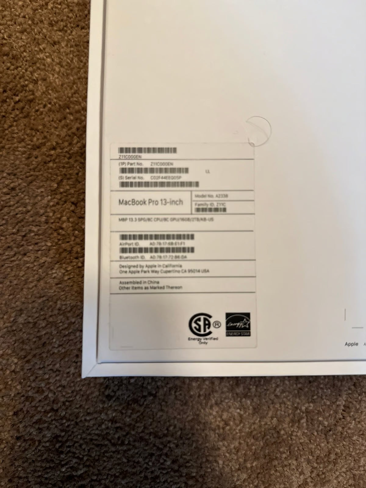 Apple MacBook Pro M1 3E15