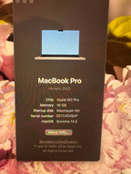 2023 M2 MacBook Pro 14鈥?12 Core CPU 19 Core GPU 1 TB Model 16gb Promotion D Bran 8M29