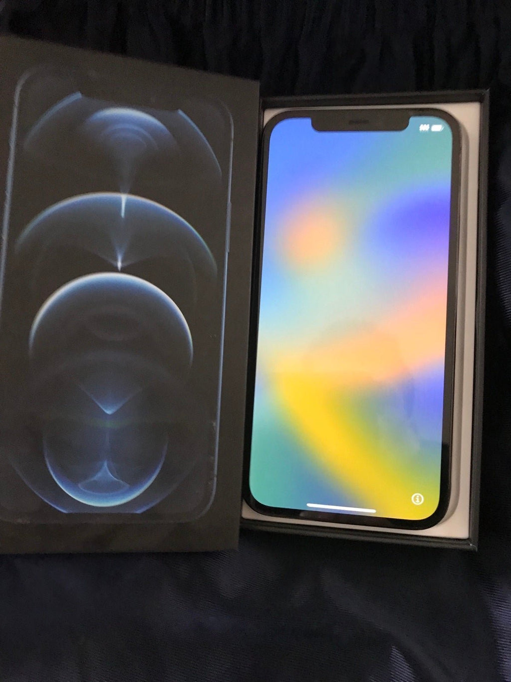 Apple iphone 12 pro 256gb pacific blue factory unlocked tempered glass installed 1Q98