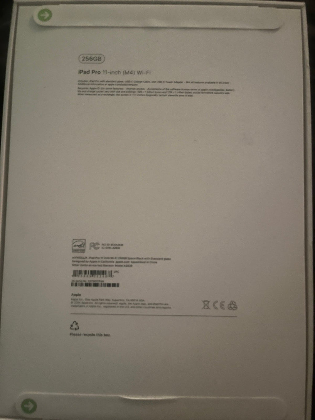 Apple iPad Pro 11inch 2024 M4 256gb in Space Black 8D79