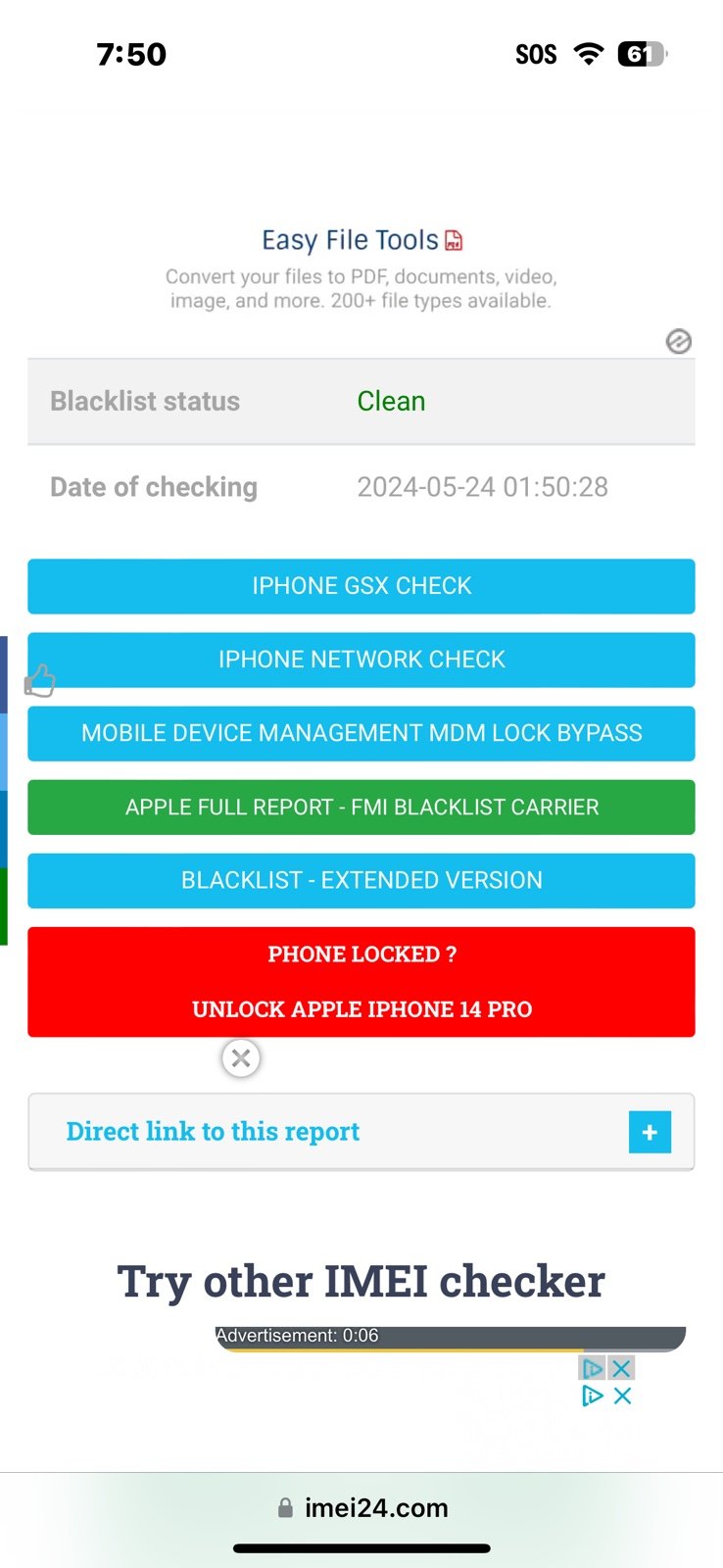 Apple iPhone 14 Pro 256 GB 8U83
