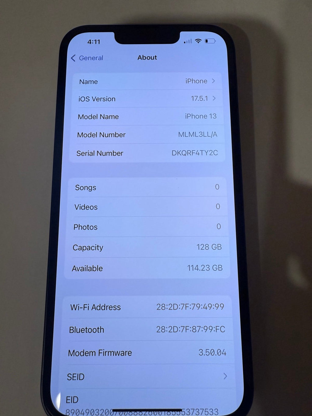 Apple iPhone 13 128gb unlocked 100% battery 3U31