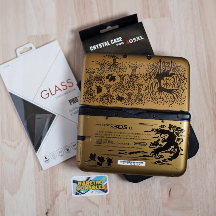 Nintendo 3DS XL Pokemon X Y Premium Gold W/ 32GB SD, Charger & Games