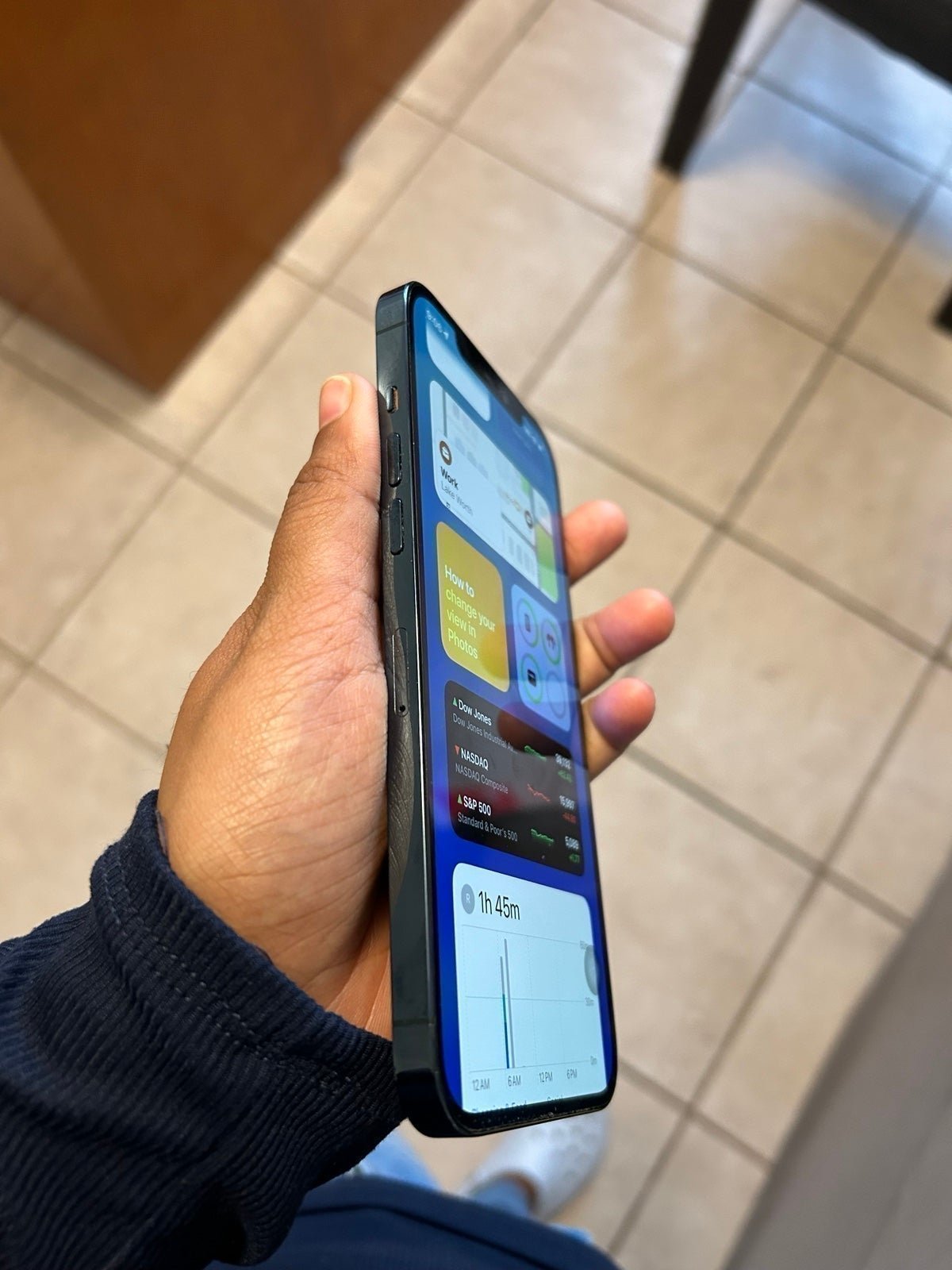 Unlocked Pacific Blue iPhone 12 Pro Max Factory Reset completed 1H17