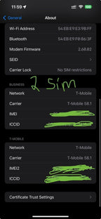 iPhone 14 Pro Max 1TB Unlocked - Graphite - 2 physical SIM Cards 87% battery 9E52