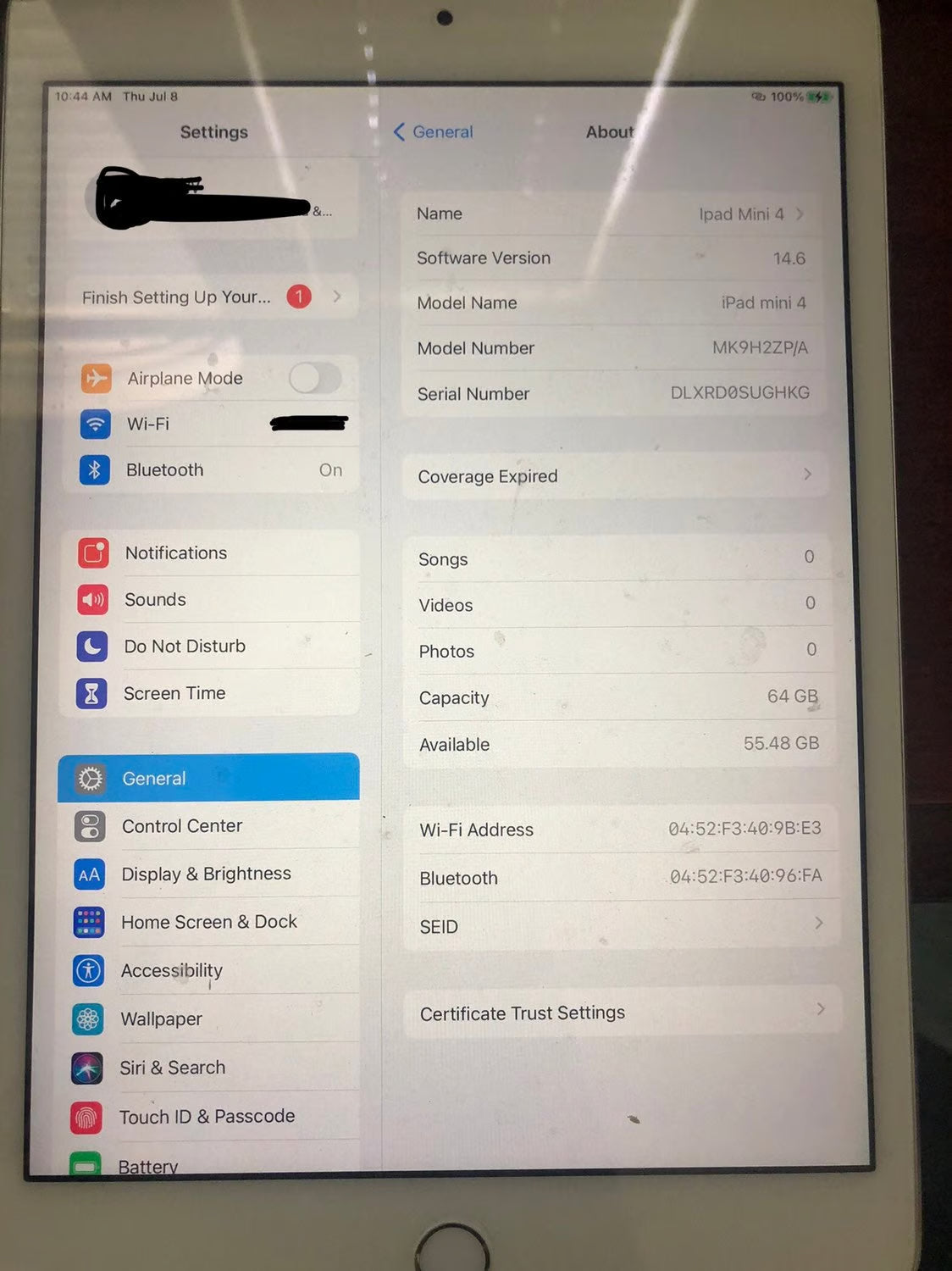 Ipad mini 4 64G 1V98