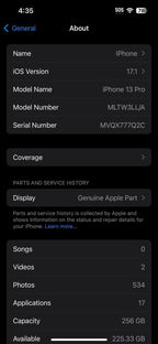 iPhone 13 Pro Unlocked 256GB Graphite Perfect Condition 9L13