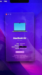 Apple Macbook Air A2681 13.6in. M2 256GB Midnight Blue 9G96