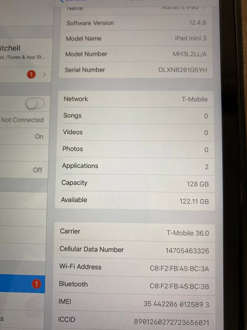iPad Mini 3 gsm 1C18