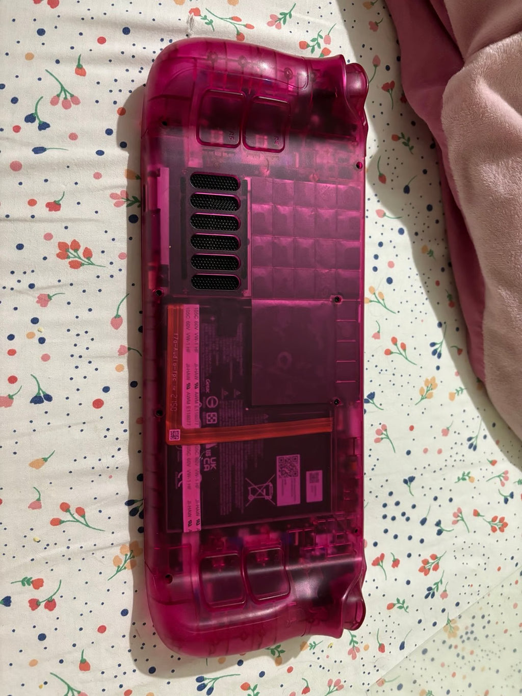 Clear candy pink reshelled steam deck 1 tb 7W86
