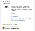 ASUS Rog Ally Z1 Extreme 1tb 8T88