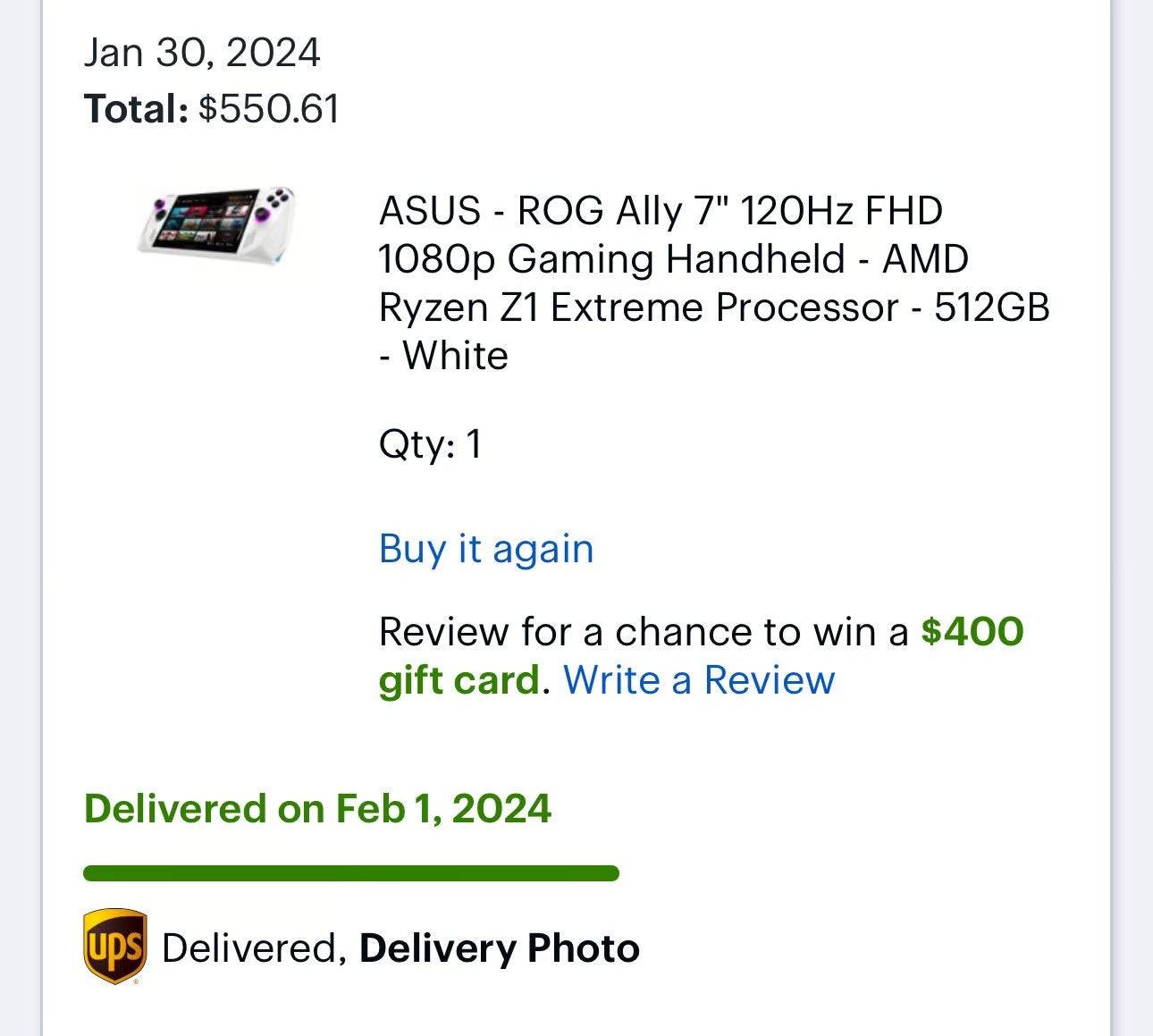 ASUS Rog Ally Z1 Extreme 1tb 8T88