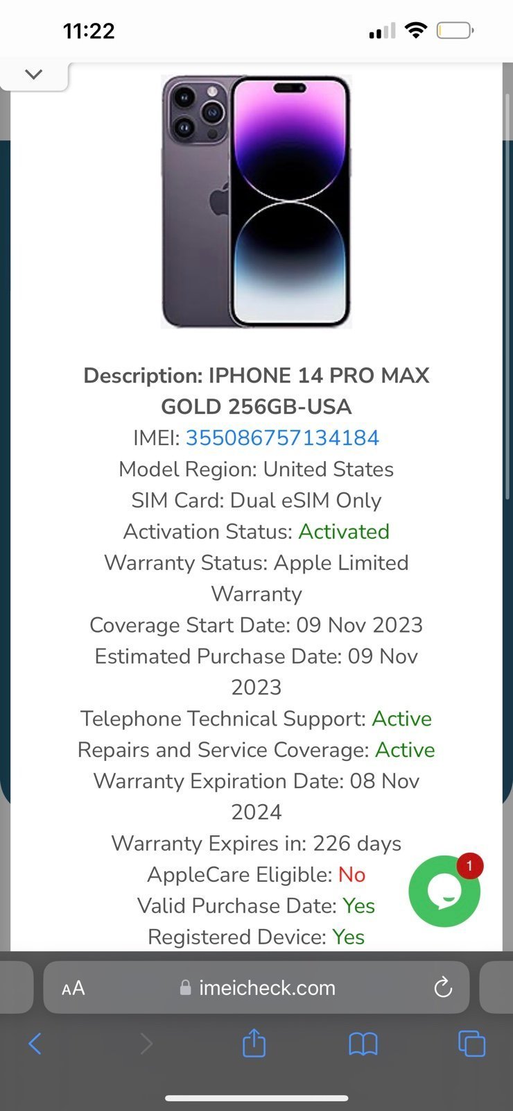 Apple iPhone 14 Pro Max 256GB Like New 7R86