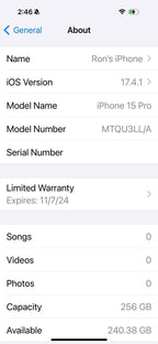 Apple iPhone 15 Pro 256GB (Unlocked) 7N89