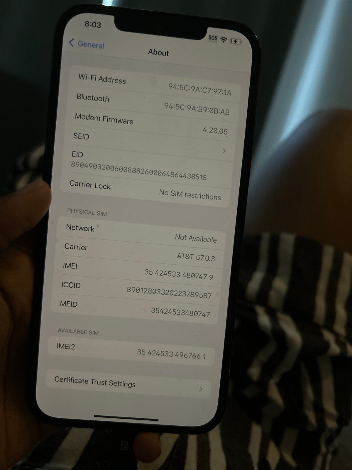 Unlocked Pacific Blue iPhone 12 Pro Max Factory Reset completed 1H17