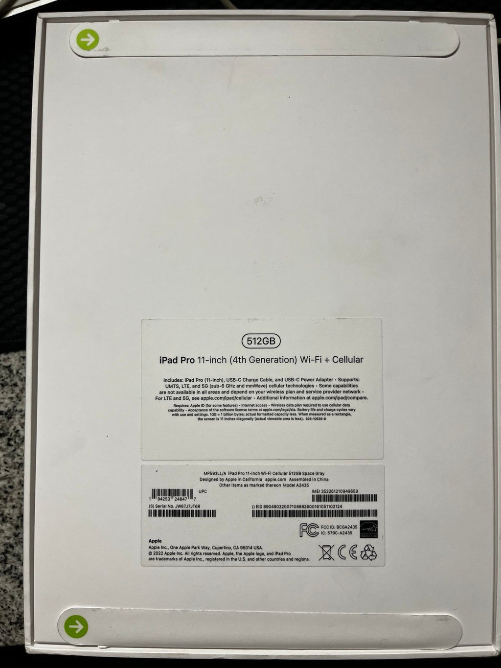 ipad pro 4th generation m2 wifi 6G75