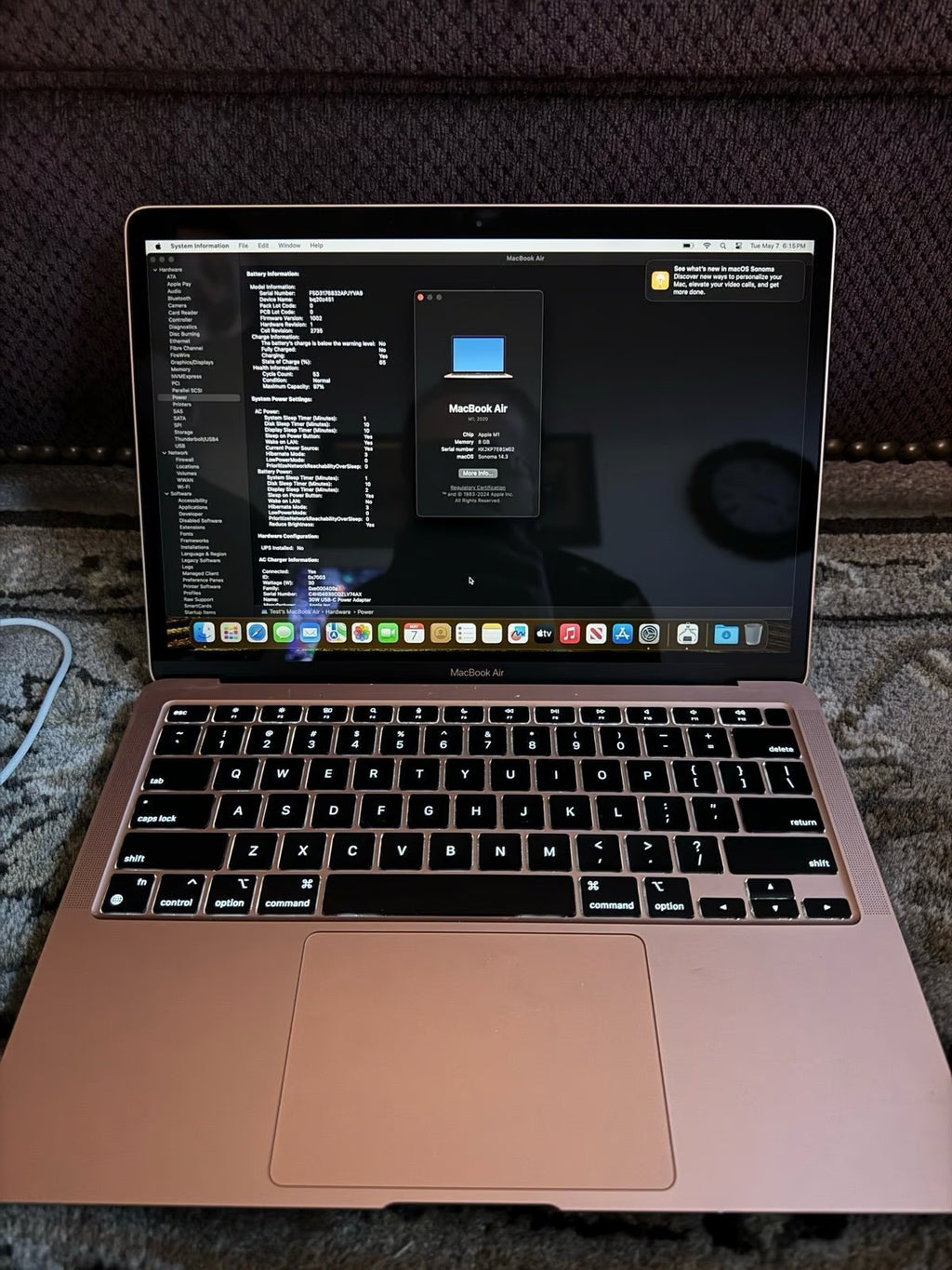 MacBook Air 2020 M1 256GB 8gb RAM! Like New 6M58