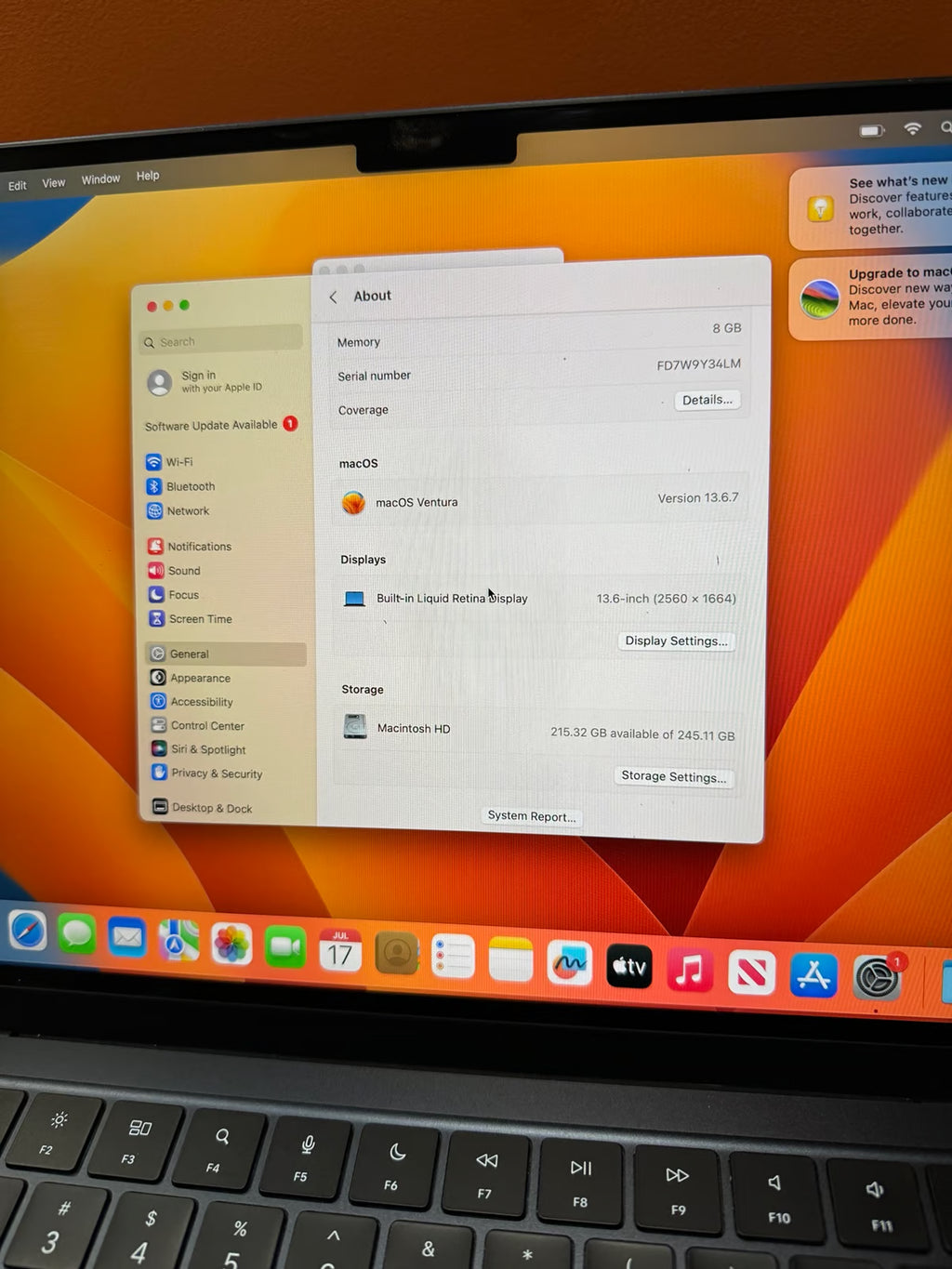 2022 MacBook Air 13 inch M2 6S59