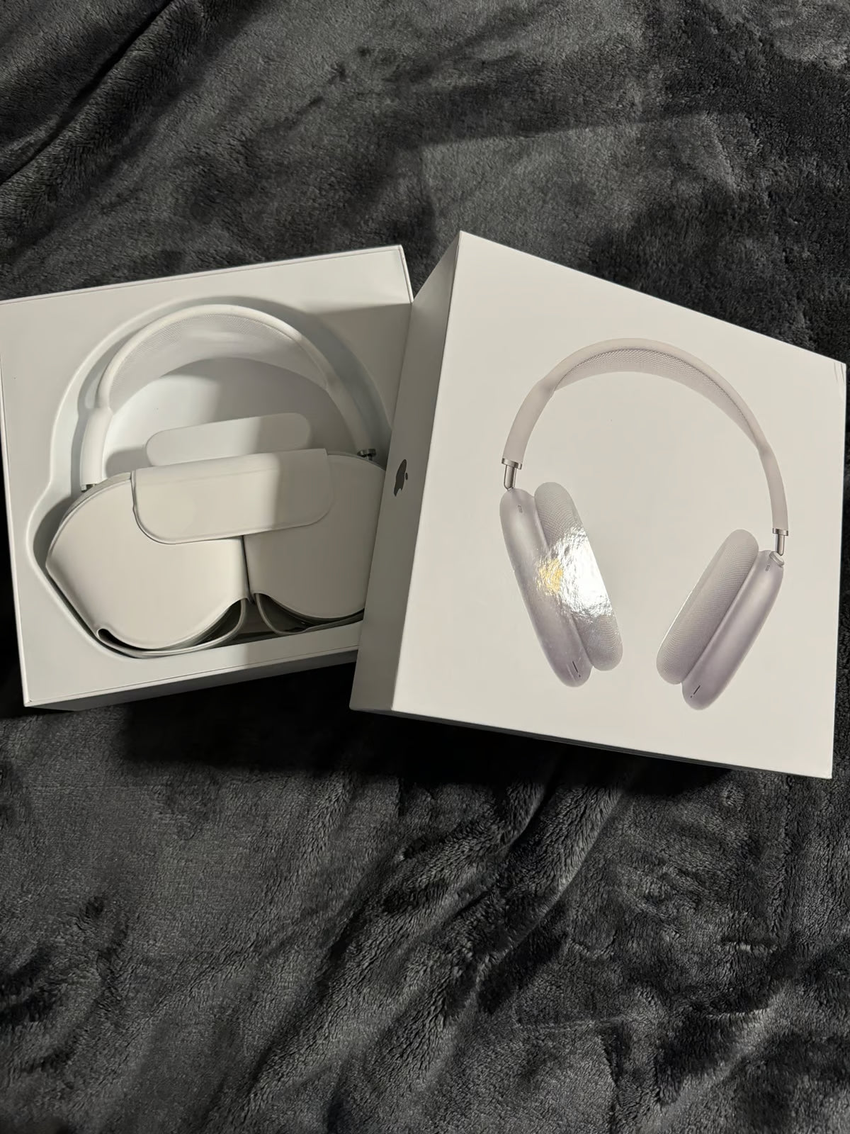 Silver AirPods Max with case 5J56