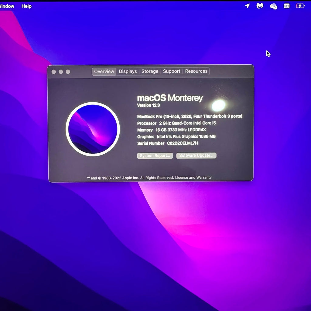 MacBook Pro 2020 13inch 2H13