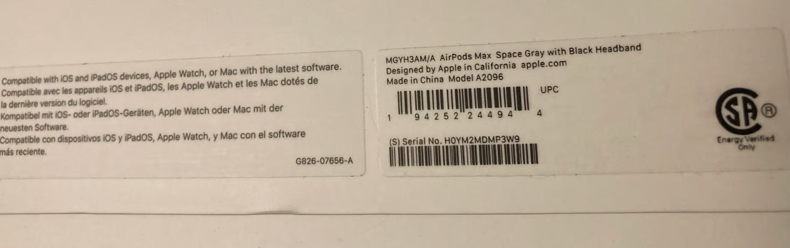 Apple AirPods Pro Max Headphones with Smart Case - Space Gray 6H99