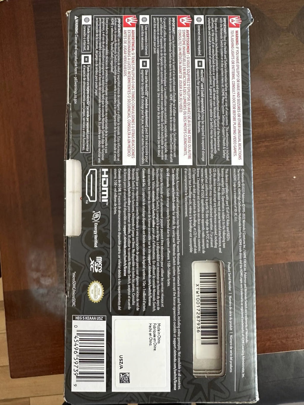 New Nintendo Switch OLED Pokemon Scarlet & Violet Special Edition US version 1M66