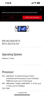 Asus ROG ALLY Z1 Extreme + Extras 6N66