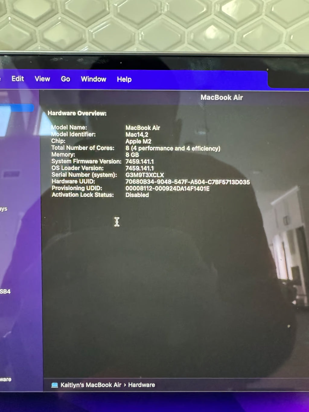 Apple Macbook Air 13in.  M2 3.49 GHz  256GB SSD 8G86