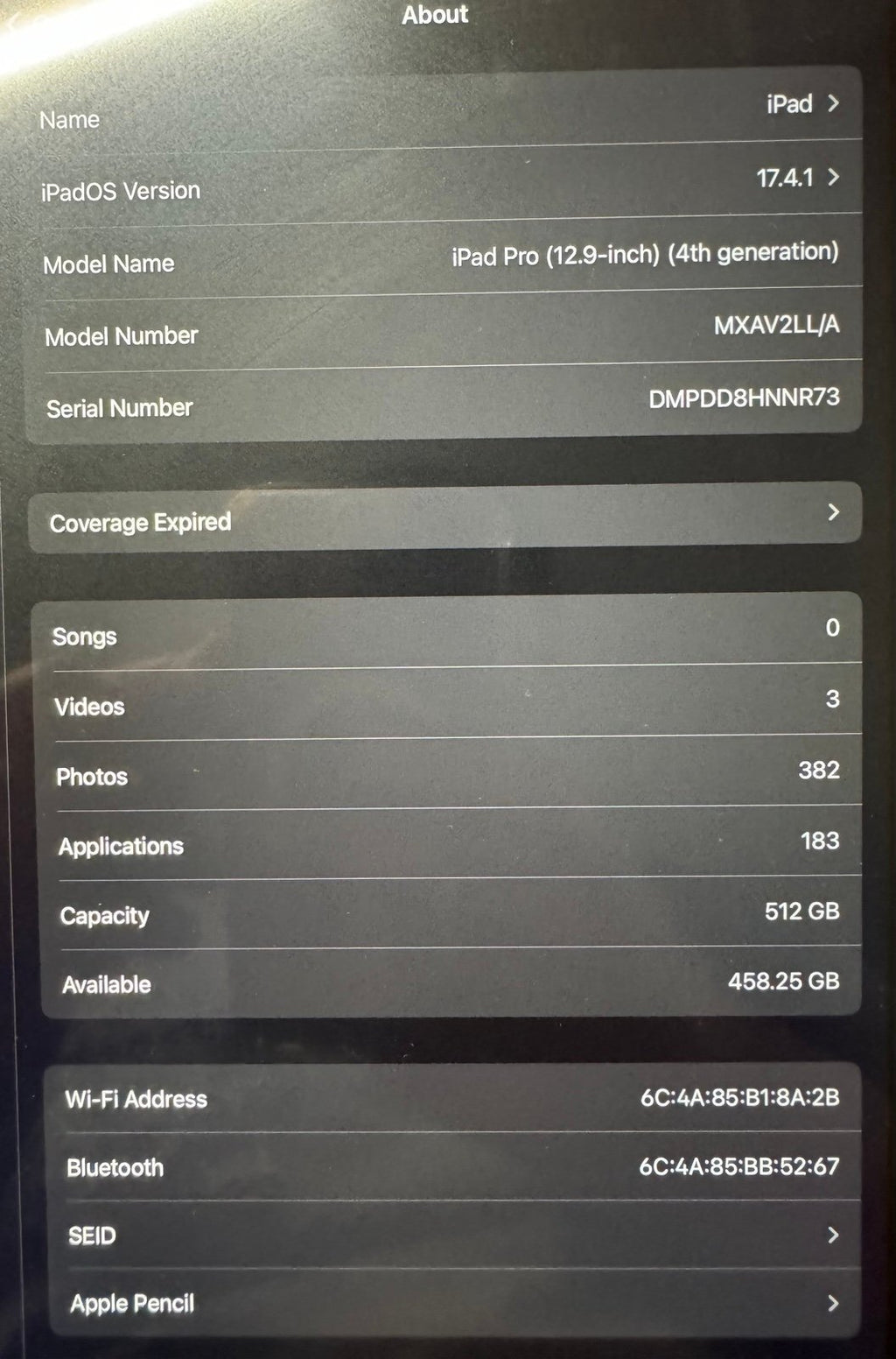 iPad Pro 12.9 4th Generation with Apple Pencil 2nd Gen 3C85