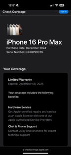 Apple iPhone 16 pro max 6S82