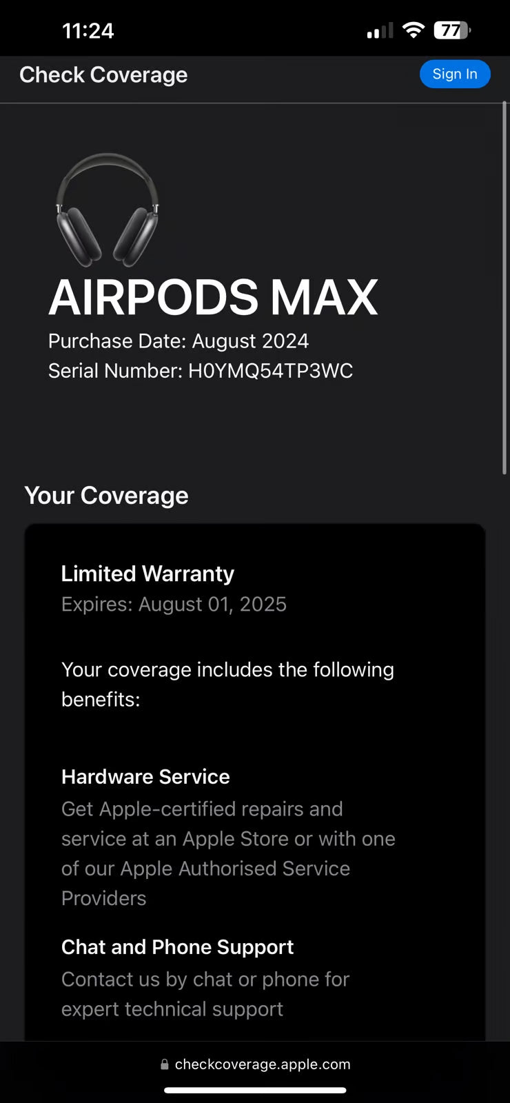AirPods Max USB-C Space Grey 6U25