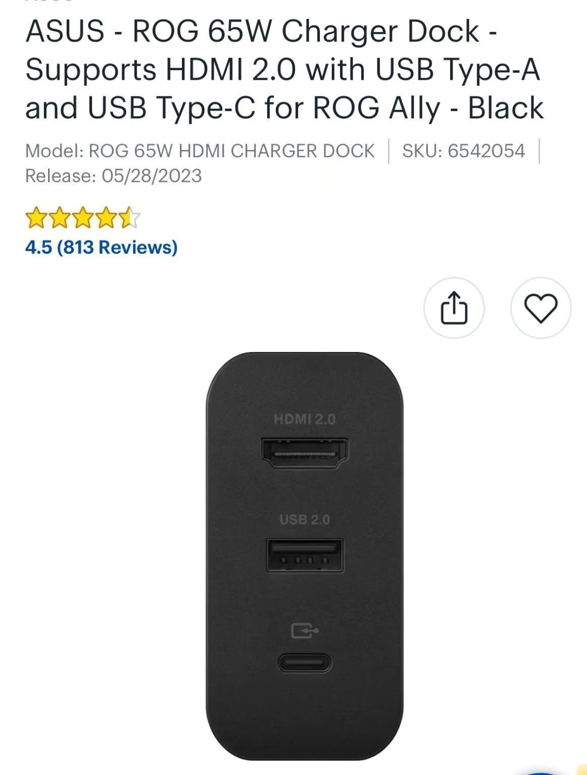 1TB ROG Ally Z1 w/ DBrand Case & Travel Cover w ASUS ROG 65W Charge Dock 5U97