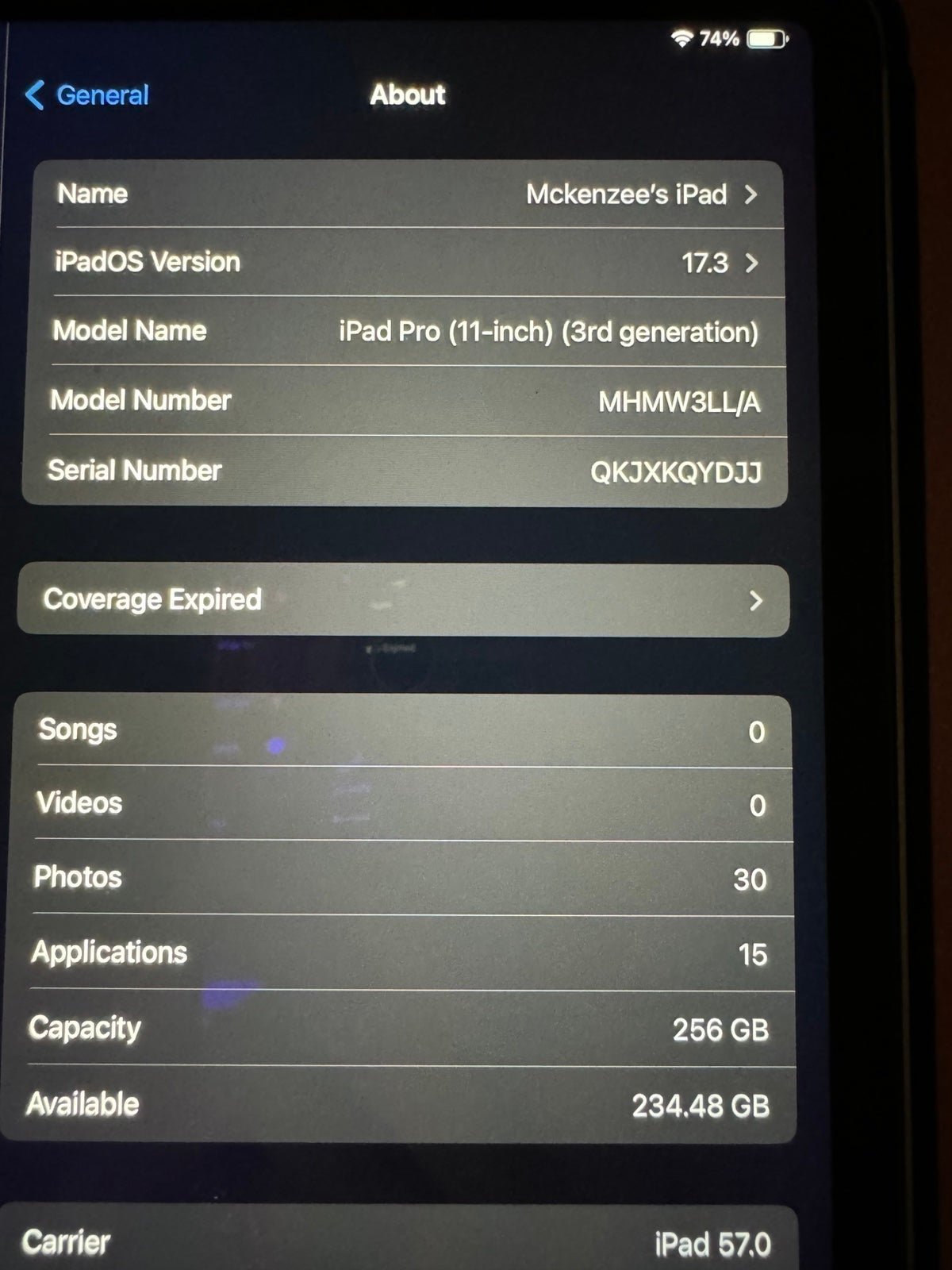 Apple iPad Pro 3rd Generation 256 GB in Silver and Apple Pencil 7A77