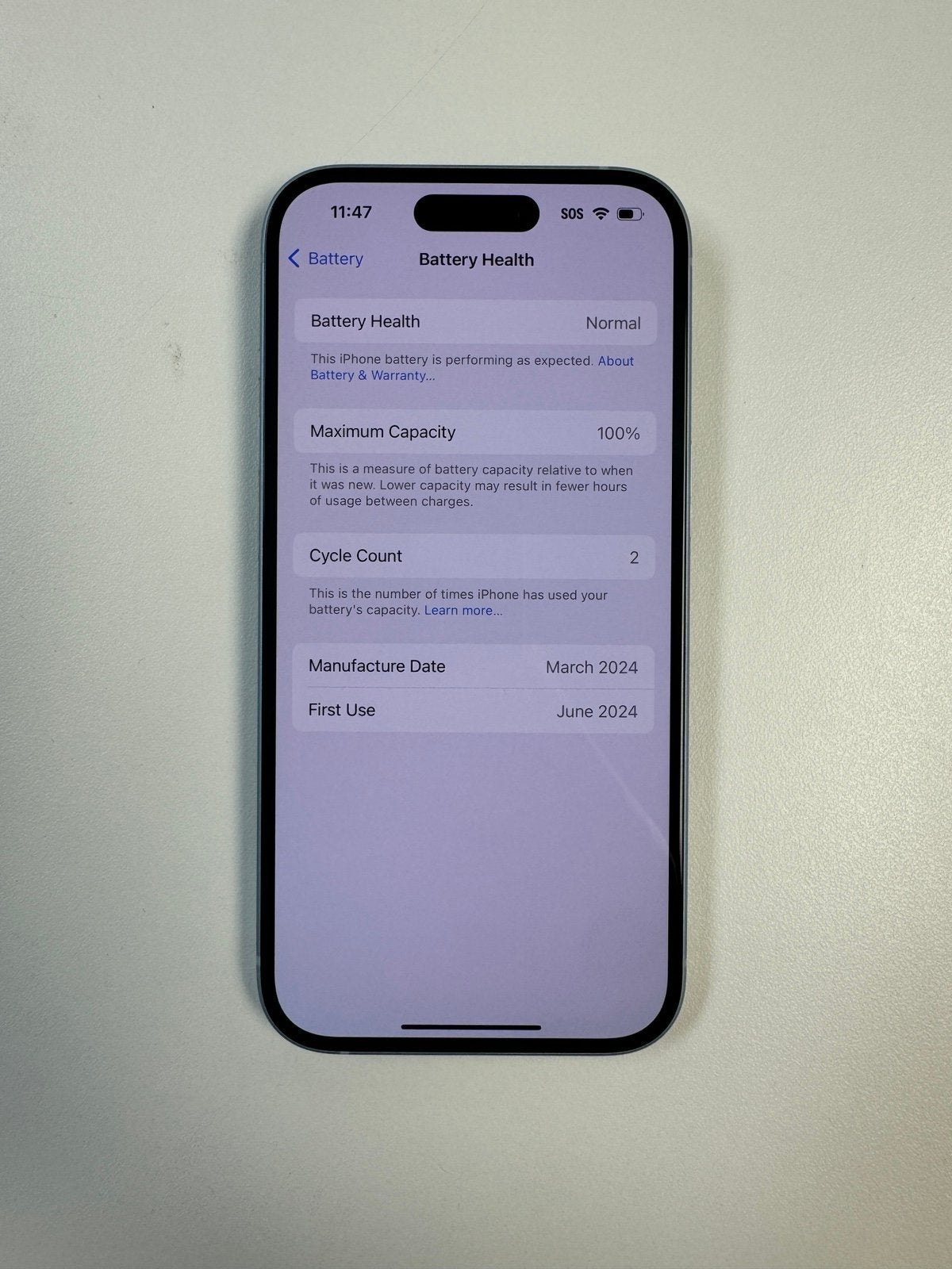 iPhone 15 Blue 128GB ATT & H2O like New with Apple Care til Jun 2025 9Y88