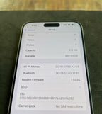 iPhone 15 pro max 512GB midnight white titanium factory unlocked 9K23