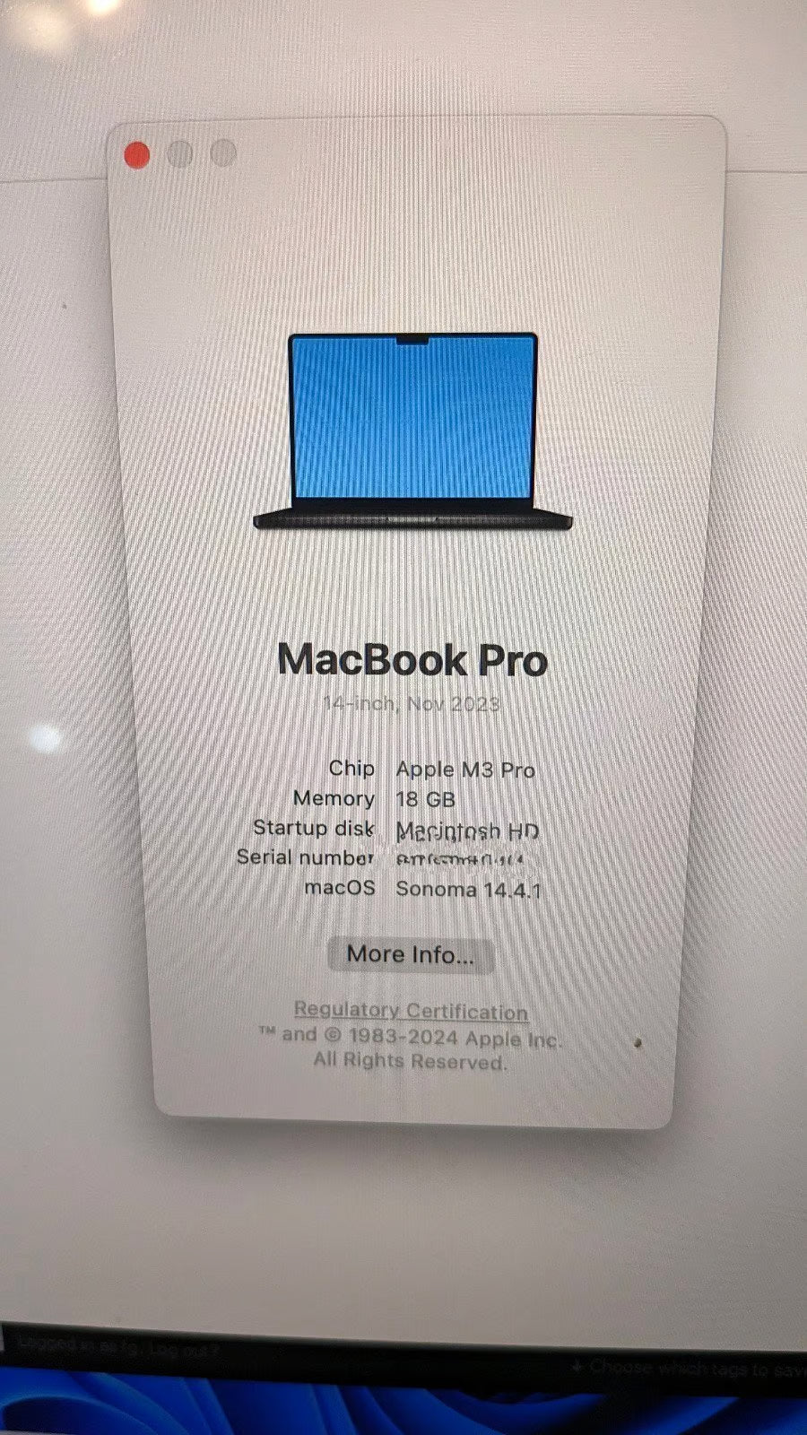 MacBook Pro 14 M3 18GB Ram 14 Core CPU 512GB Space Gray 9Q72
